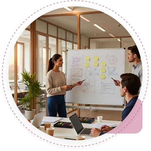 Family and stakeholder sharing illustration